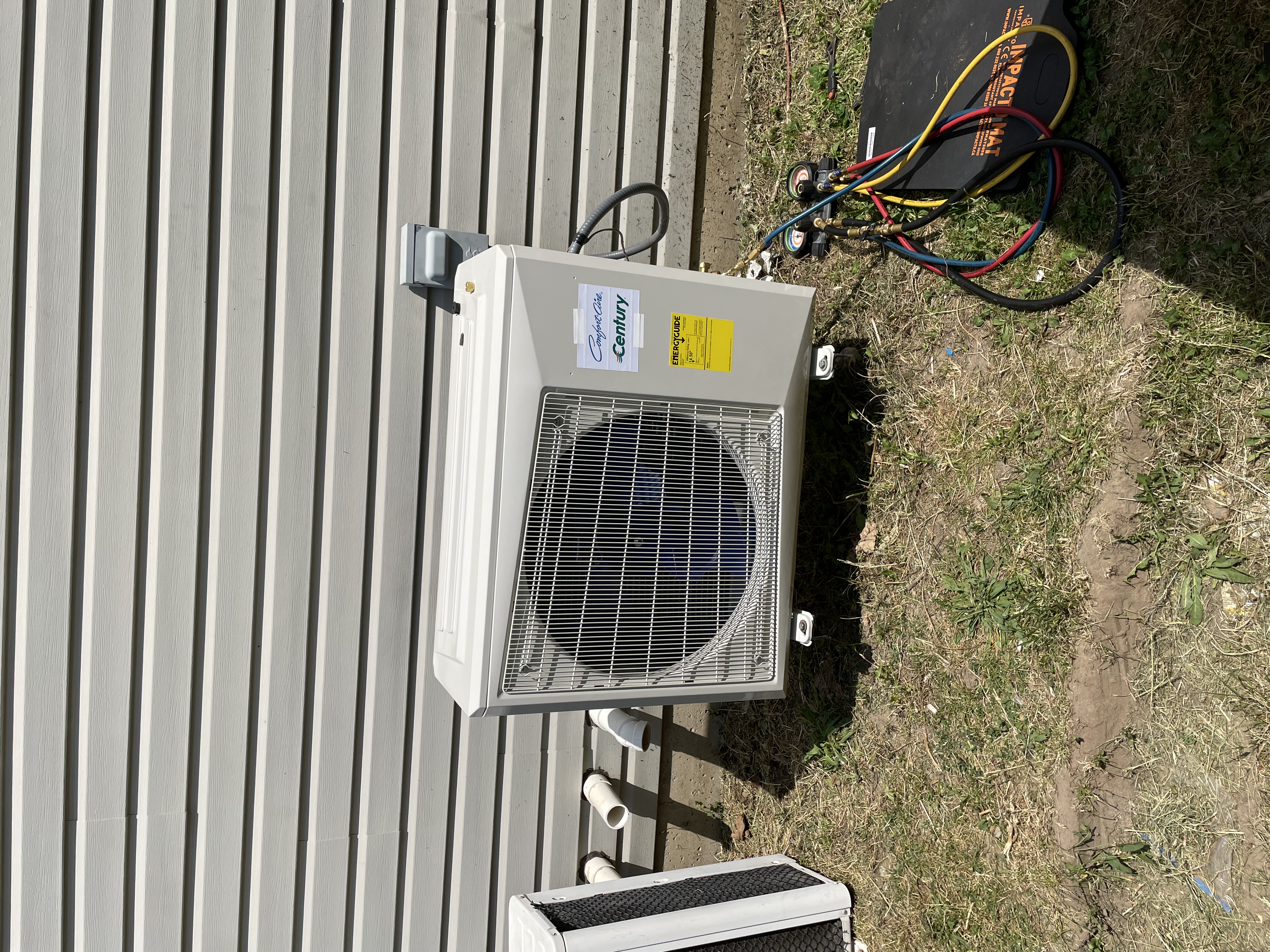 Ductless air conditioning system being tested during maintenance