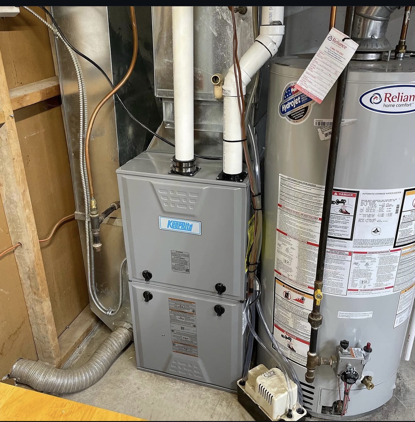 Residential furnace and water heater equipment ready for service